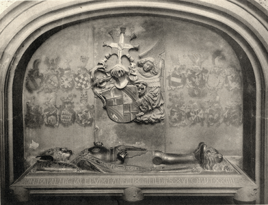 401832 Afbeelding van de graftombe van Frederik van Baden, bisschop van Utrecht (1496-1516) in de Stiftskirche te ...